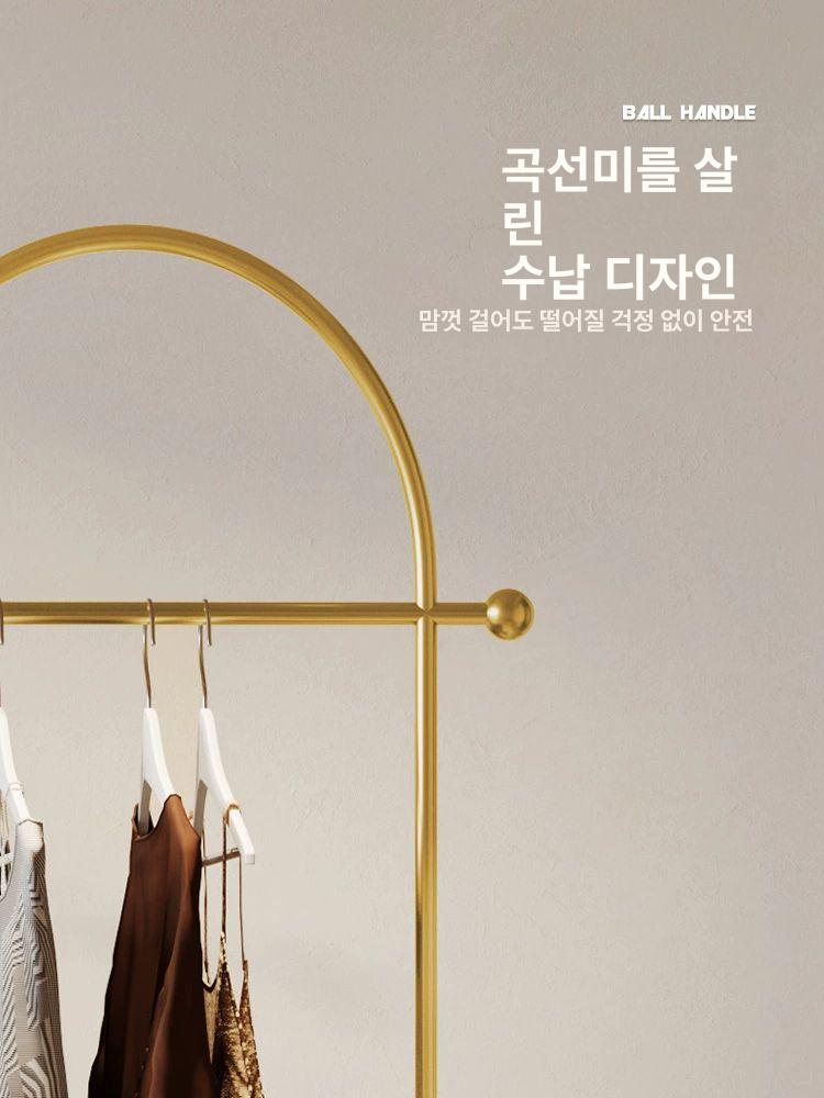 옷가게 업소용 아치형 골드 행거 미니 철제 옷걸이 심플 프레임 의류매장 코트랙 - 상세 이미지 4