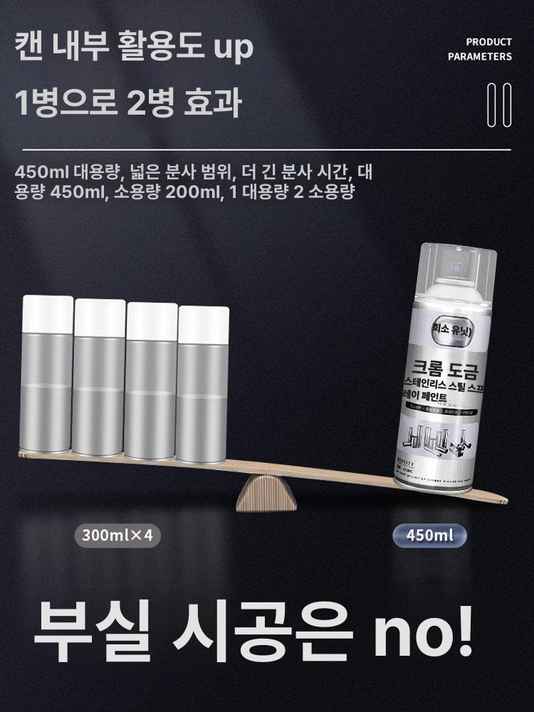 자동차 휠 스프레이 도금 복원 도색 스틸 금속 크롬 락카 페인트 - 상세 이미지 2