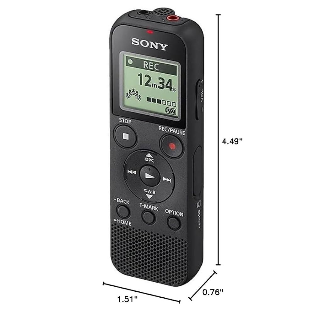 USB 음성 녹음기가 내장된 소니 ICD-PX370 모노 디지털 녹음기, 블랙 1 PX370 - Mono Recorder - 상세 이미지 2