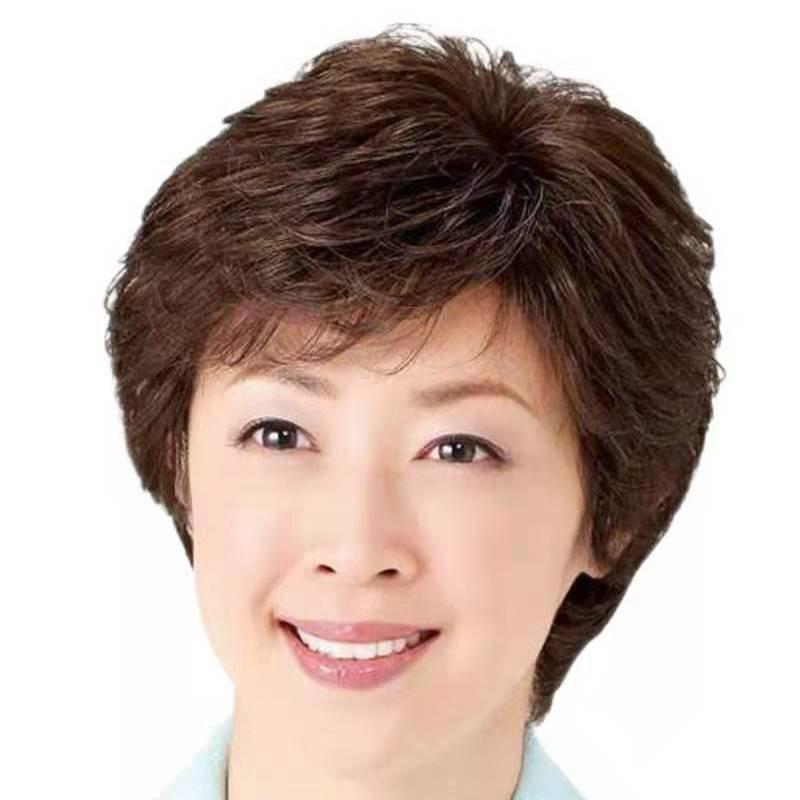 여자 중년 백발 회색 단발 곱슬머리 할머니 숏컷 가발 코스프레 공연 할매 통가발 볼륨 - 상세 이미지 5