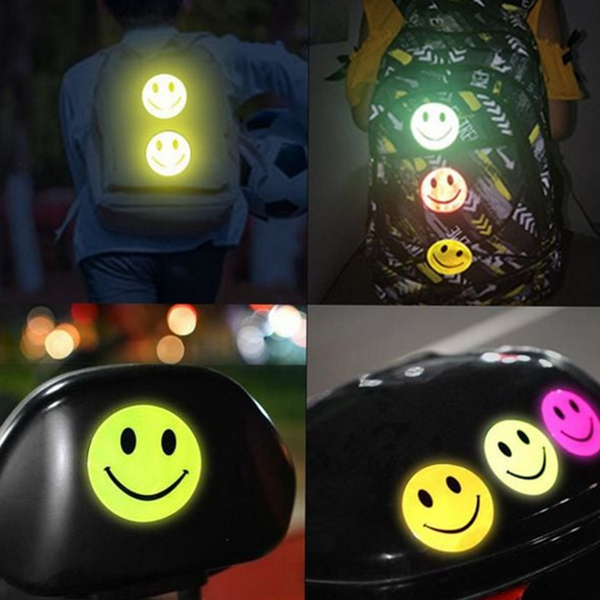 어린이 야간 반사 스티커 오토바이 미소 반사 스티커 야광 방수 - 상품 이미지