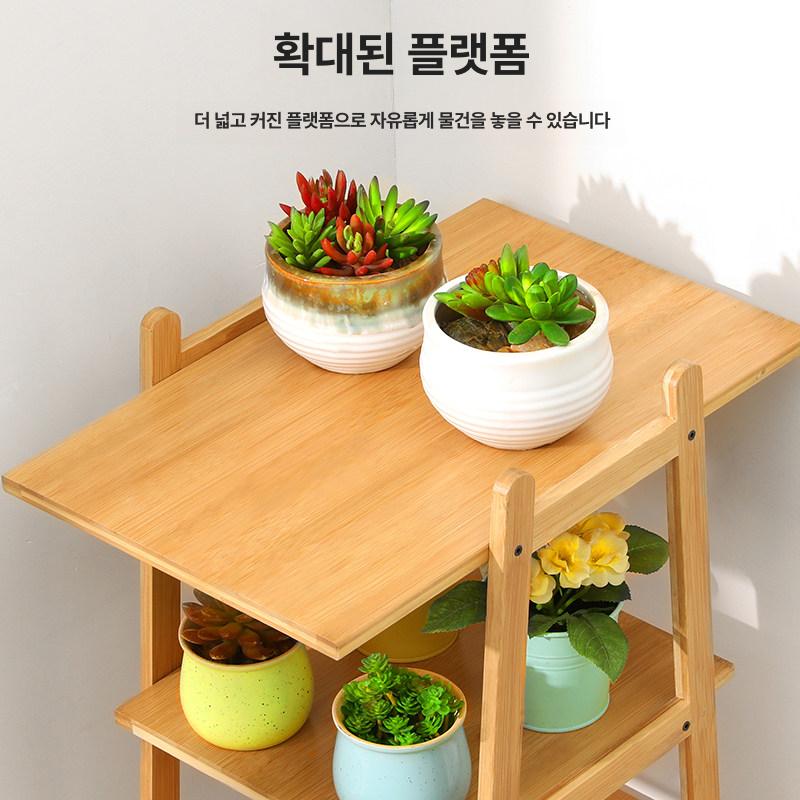 스탠드 다층 원목 실내 코너 화분정리대 디스플레이 - 상세 이미지 5