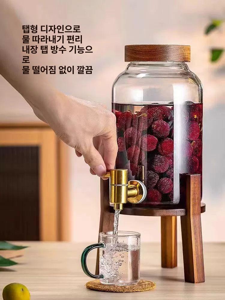 카페물통 디스펜서 물병 수도꼭지 유리병 워터 쥬스 냉장고 대용량 주스 저그 뷔페 - 상세 이미지 2