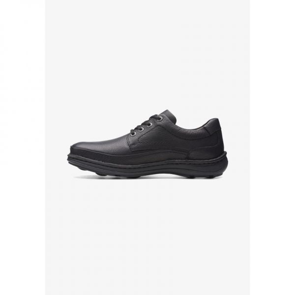 클락스 가죽 레이스업 라운드토 미끄럼방지 남성 더비슈즈 블랙 - 상품 이미지
