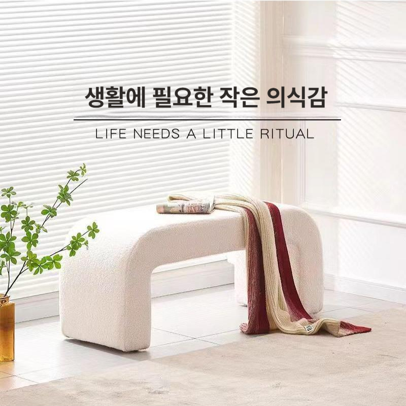 긴방석 벤치 쿠션 대형 사무실 푹신한 커버 양가죽 식탁 패브릭 인테리어 주문제작가능 카페 - 상세 이미지 3