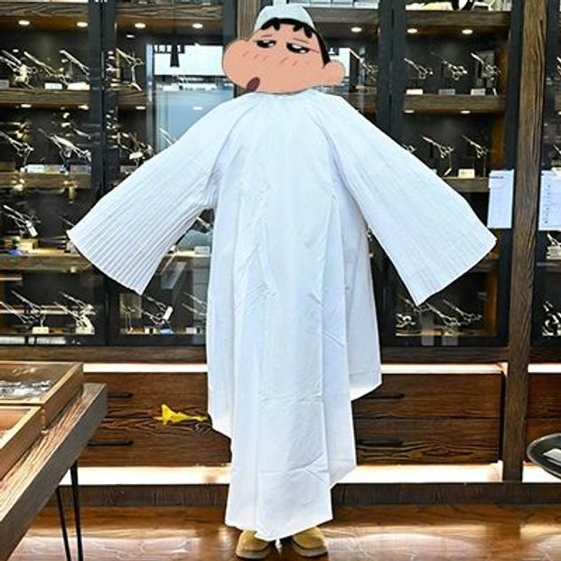 헤어커트 미용가운 고급 플리츠 커트보 화이트 미용실 가운 염색 파마 - 상세 이미지 2