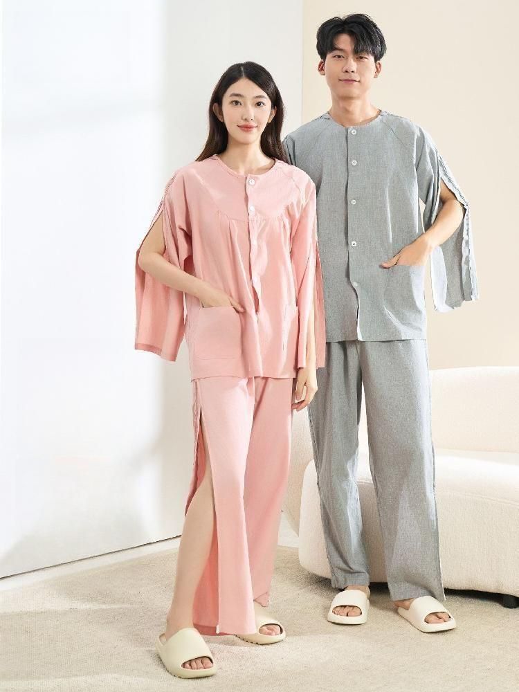 환자복 어깨 수술 팔깁스 겨울 트임 지퍼 병원복 여성용 정형외과 여름 - 상세 이미지 2
