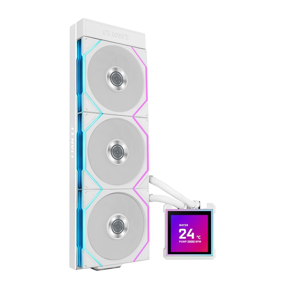 리안 리 하이드로시프트 II LCD-S 360TL ARGB 액체 CPU 쿨러 - 360mm AIO 3.4인치 IPS LCD 사각형 화면 데이지 체인 저소음 인텔 LGA 1851/1 - 상품 이미지