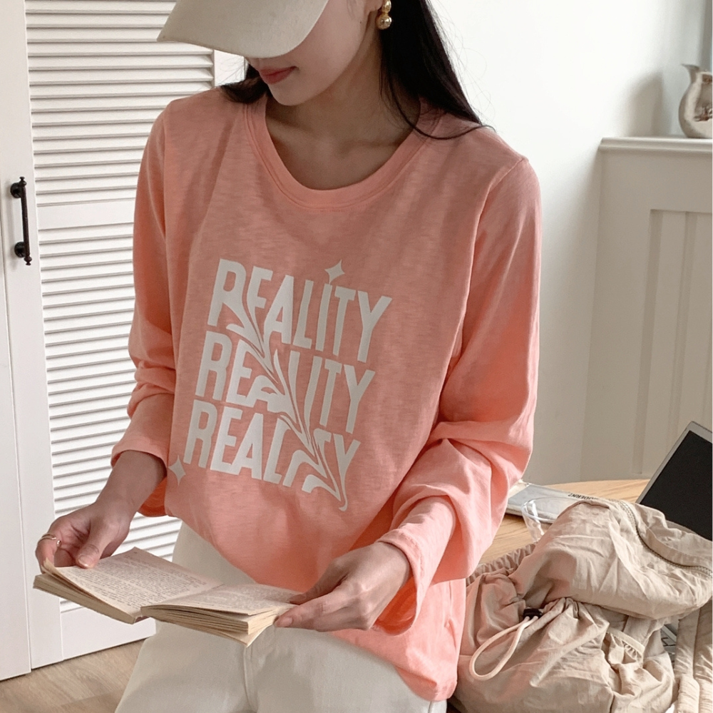 데일리즈 얇은여름긴팔 슬라브20수면티 루즈핏 여자나염티 자체제작 - 상품 이미지