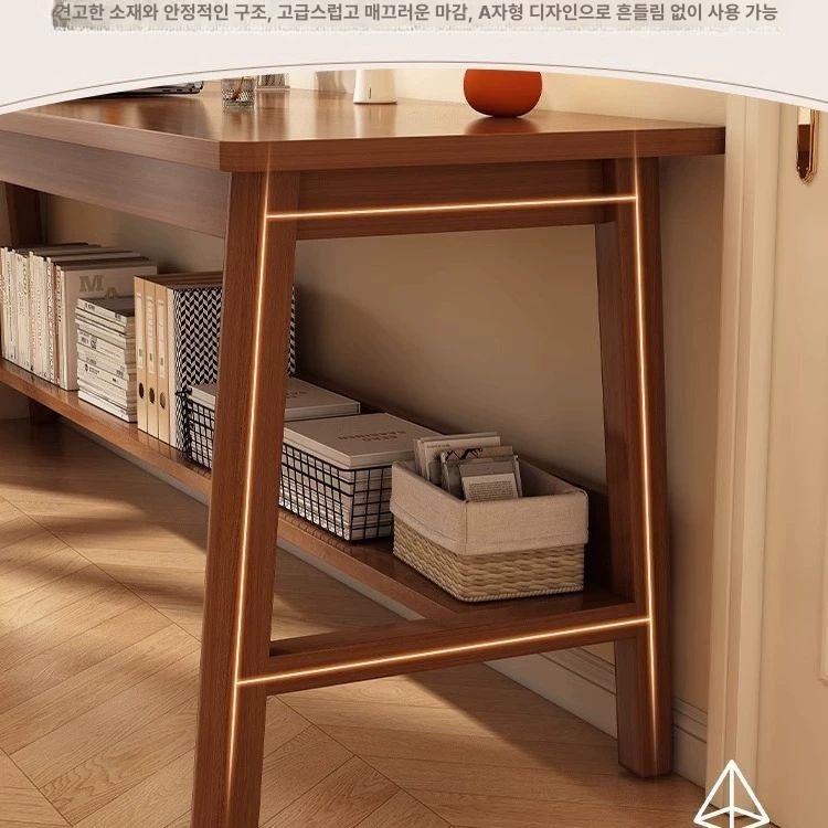 폭좁은 탁자 선반 월넛 좁고 베란다 소파 테이블 카페 라이트월넛 사이드 틈새 폭좁은테이블 - 상세 이미지 3