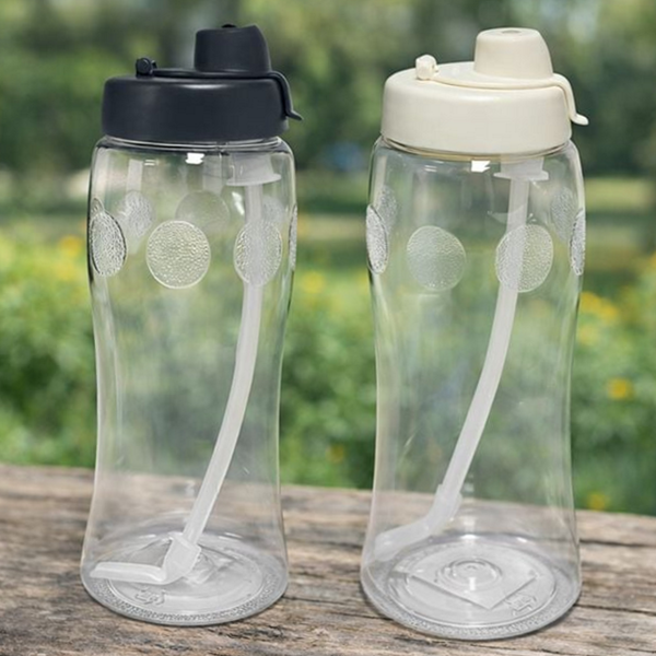 가벼운 빨대 물병 스포츠 휴대용 물병 스트로우 600ml 야외용 투명 - 상품 이미지