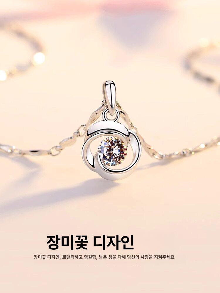 은 목걸이 여자 팬던트 큐빅 장식 - 상세 이미지 2