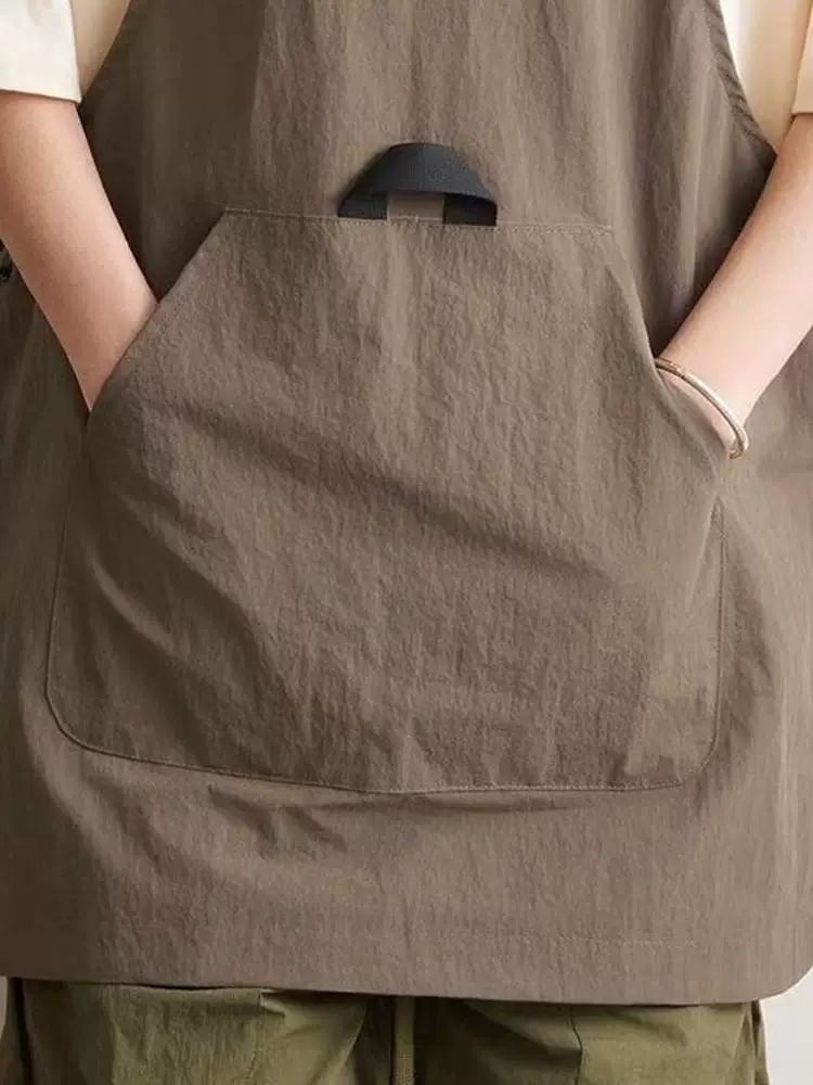 숏앞치마 공방앞치마 작업복 그린 에이프런 짧은 식당앞치 블랙 캔버스 - 상세 이미지 5