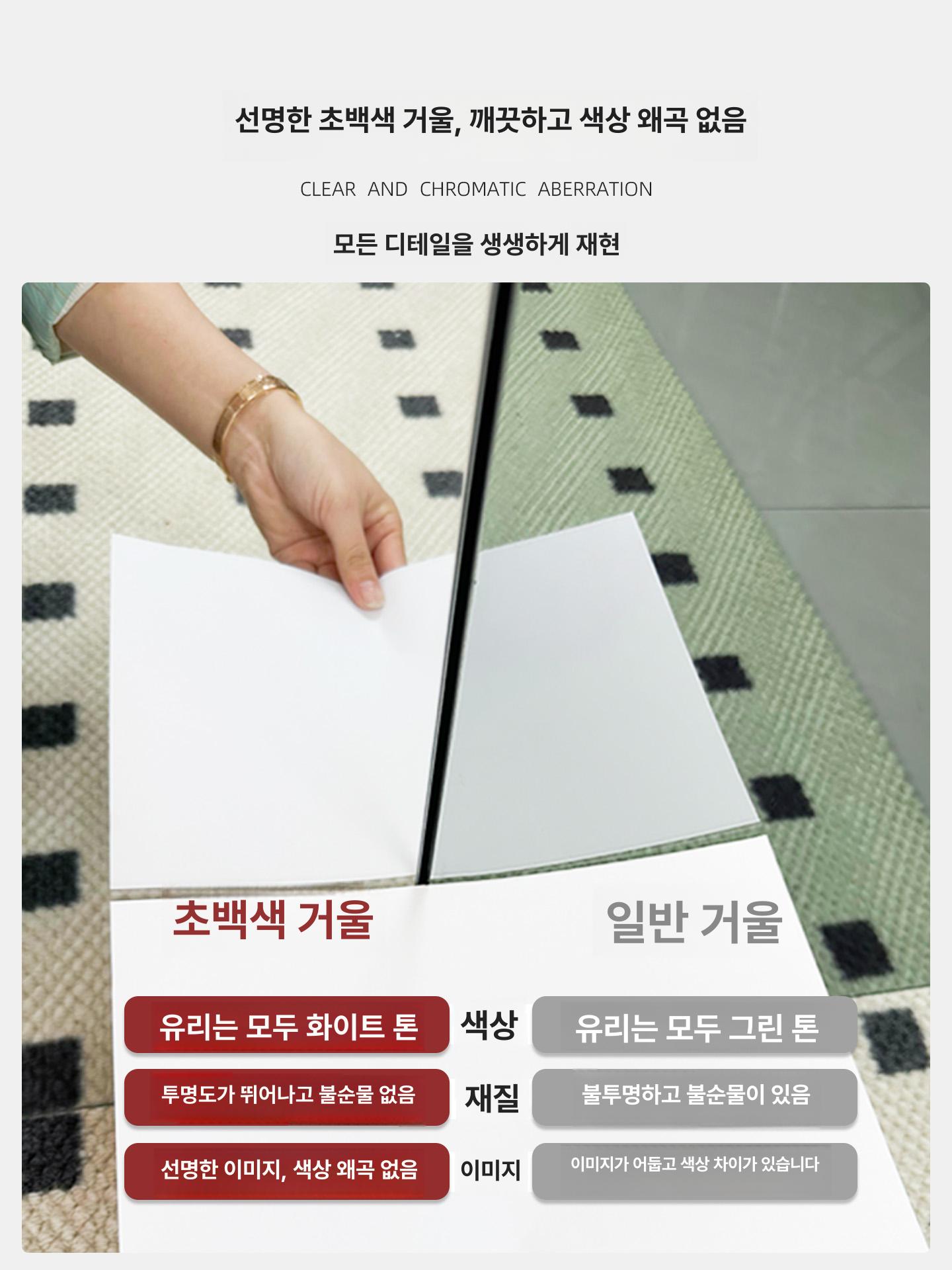 이동식 전신거울 피팅용 바퀴달린 옷가게 의류매장 실버프레임 매장용 각도 미러 대형 아니오 - 상세 이미지 3