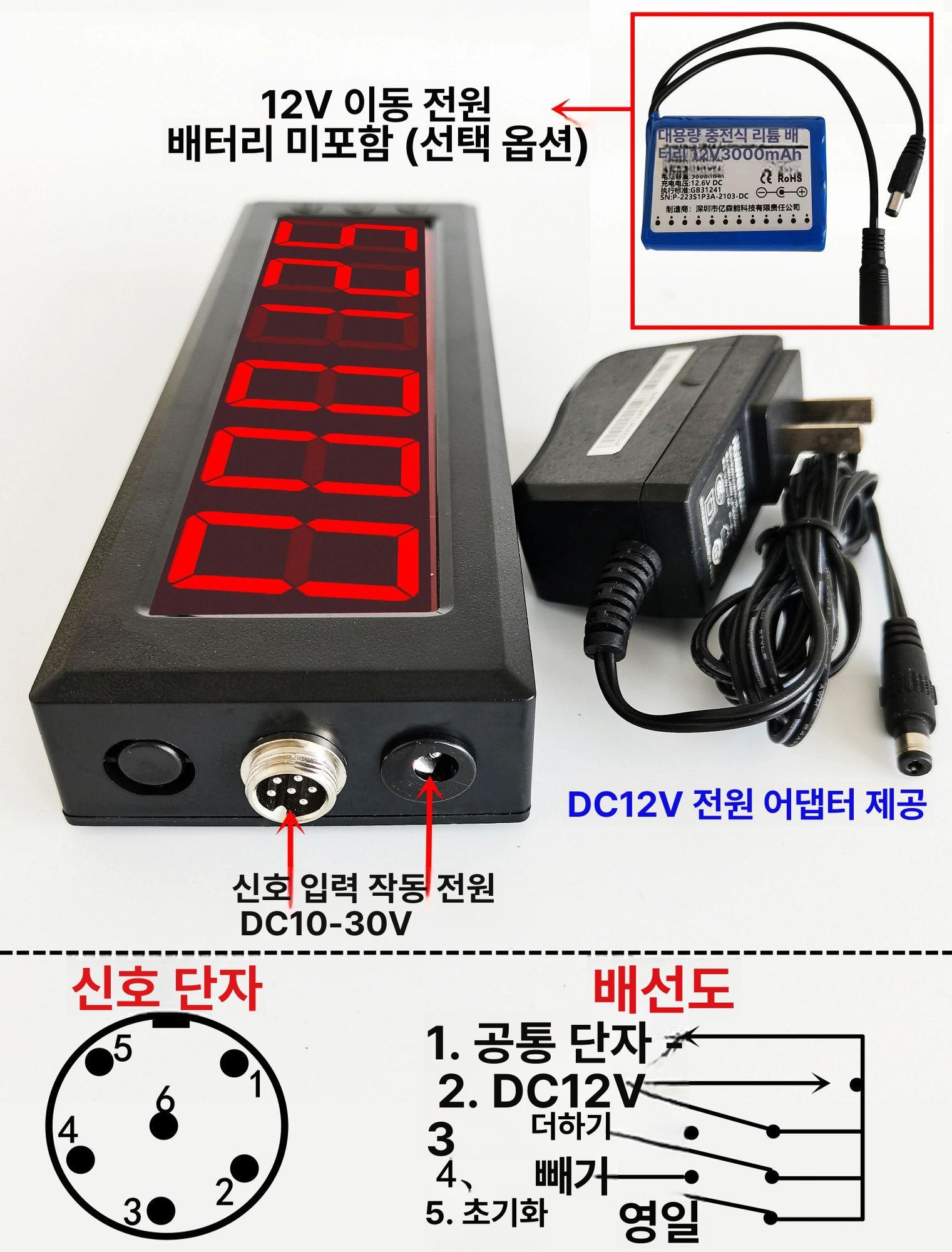 디지털 계수기 카운터기 버튼식 카운터 자리 밸트 컨베이어 버튼 터 화면버튼 일체형 체크기 - 상세 이미지 3
