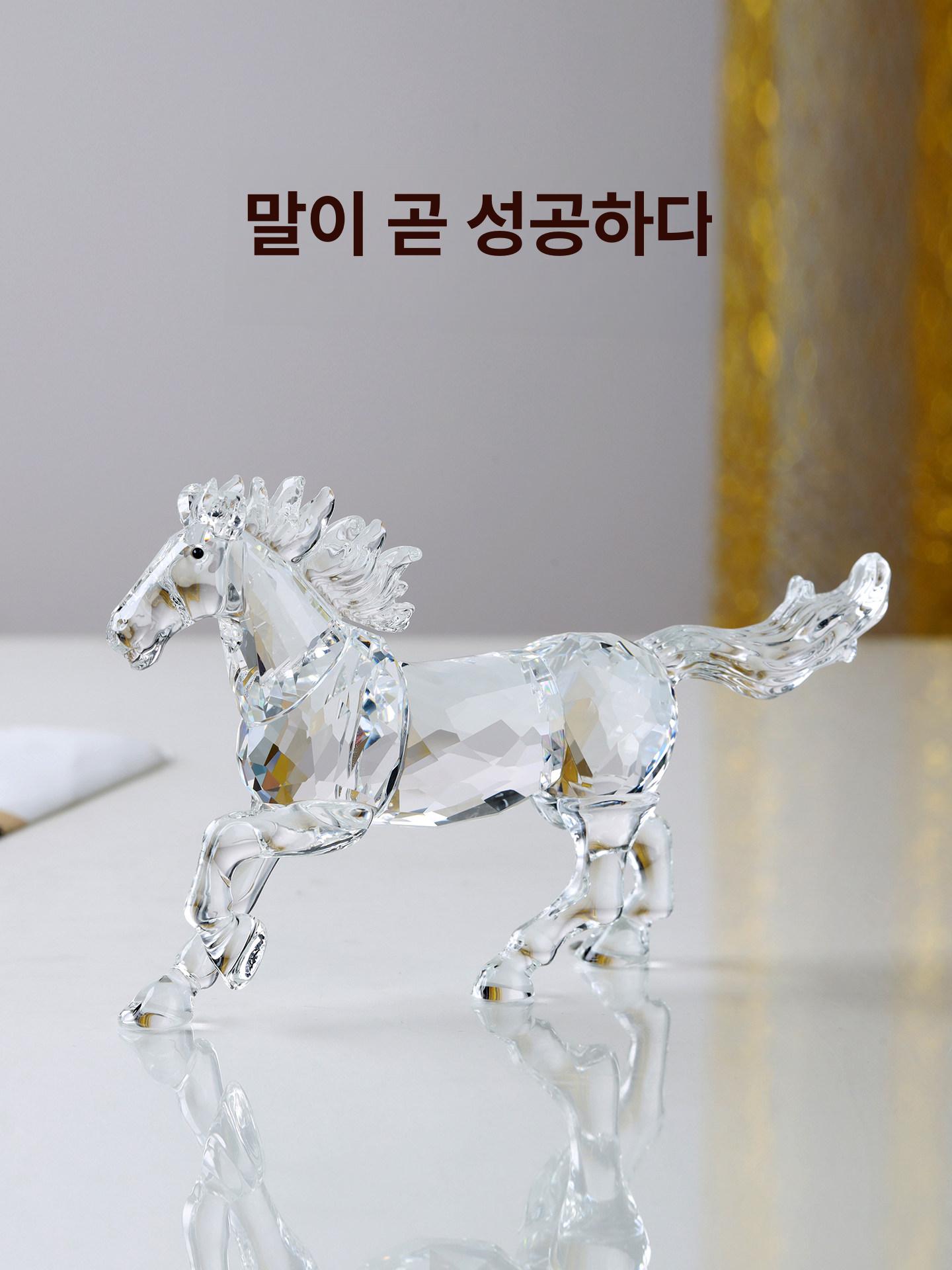 크리스탈 공예품 개업선물 장식품 유리공예 사과나무 선물 사무실 조각상 행운 토끼 투명 - 상세 이미지 5