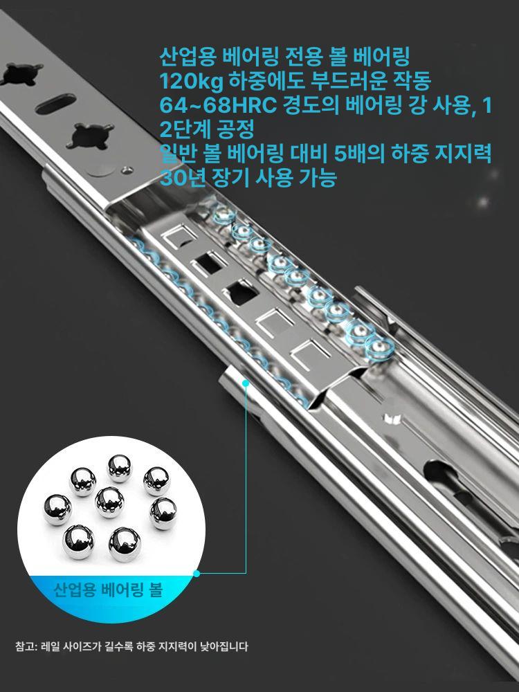 서랍 레일 산업용 슬라이딩 캐비닛 가구부속 서랍장 슬라이드 댐퍼 가구 캠핑카 공업용기기 - 상세 이미지 2