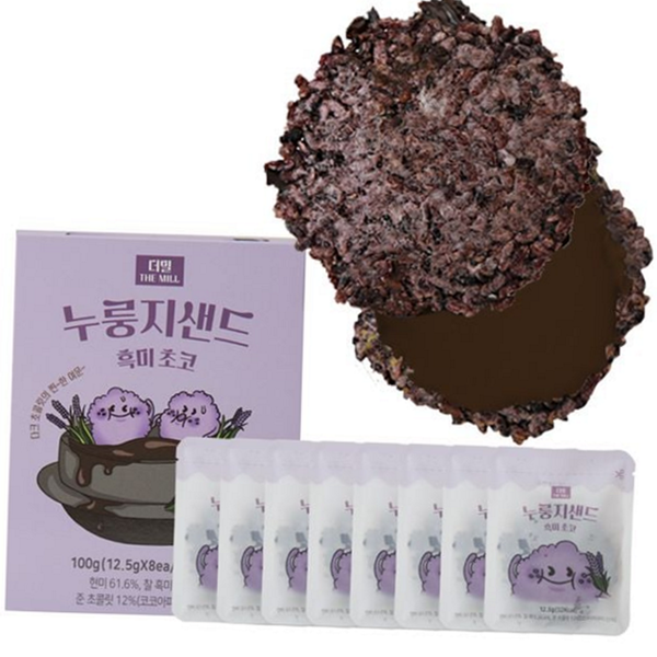 간편 누룽지 샌드 초코 흑미 누룽지 현미 간식용 - 상품 이미지