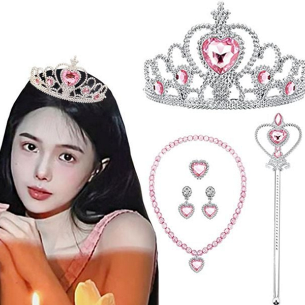 여아 어린이 왕관 공주 어린이 요술봉 액세서리 목걸이 - 상품 이미지
