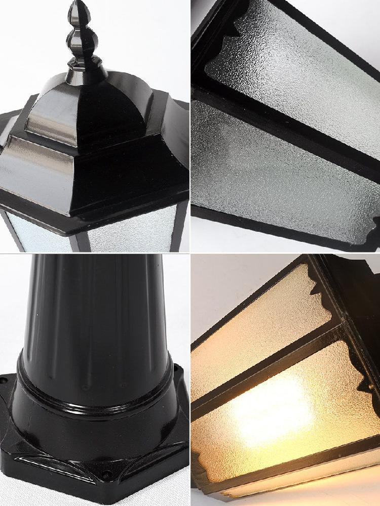 LED 태양열 전등 가로등 있는 야외 디밍 타이머 기능 기둥 높이 0.78m - 블랙+ (LED 전구 - 상세 이미지 3