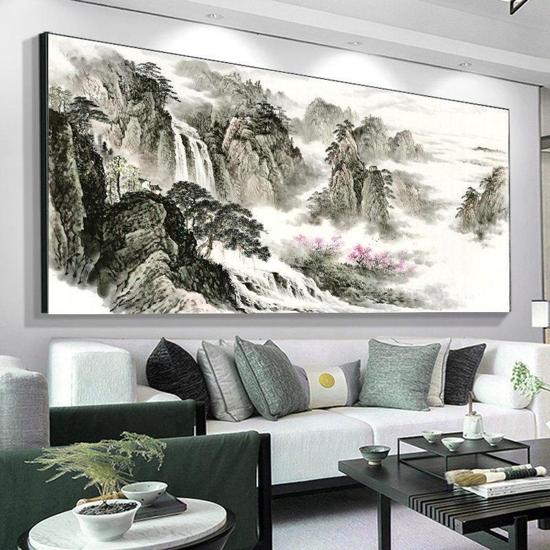 돈들어오는 그림 동양화 액자 수묵화 포스터 벽 풍수 현관 가리개 족자 잉어 - 상세 이미지 5