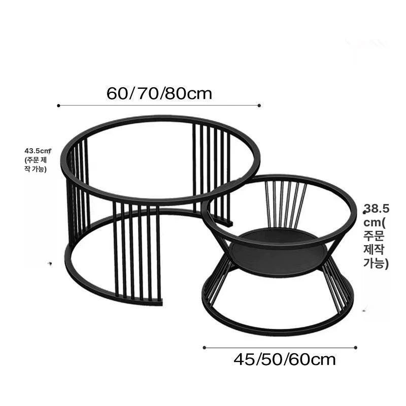 철제 프레임 좌탁 가구 식탁 원형 다리 금속 강화 쇼파 인테리어 티테이블 데스크 철재 - 상세 이미지 4