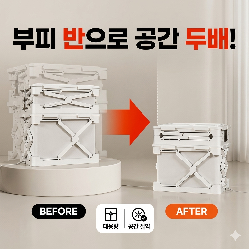 대용량 이불정리함 압축 접이식 리빙박스 의류 수납함 패딩 보관함 공간절약 압축박스 2개 - 상품 이미지