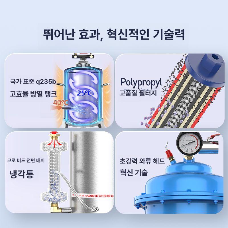 수분 분리기 유수분 제거 기름 필터 컴프레셔 여과 산업용 에어 플랜지형 폐쇄 - 상세 이미지 3