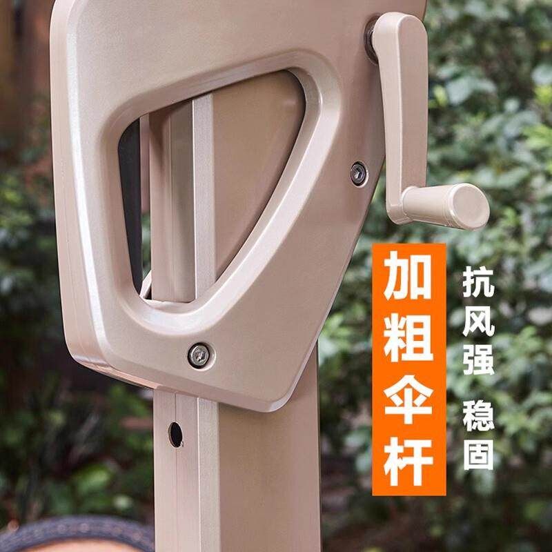 테라스 야외 일반형 전원주택 패션 옥상 인쇄 초대형파라솔 홀딩 접이식 사각 야외용 원목 티타늄 강재 2.2m 정사각형 + 십자가 - 상세 이미지 5