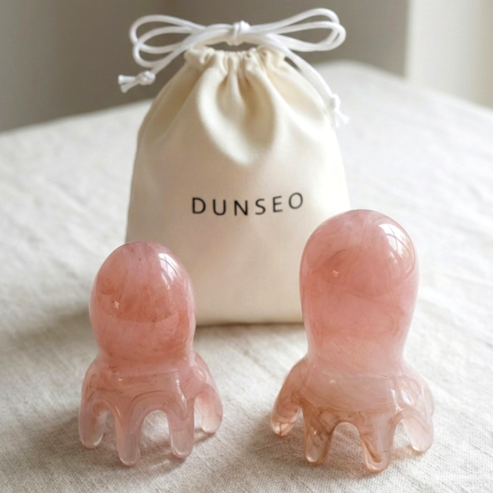 DUNSEO 문어 괄사 롱헤드+숏헤드 1+1 세트 (파우치 포함) - 상품 이미지