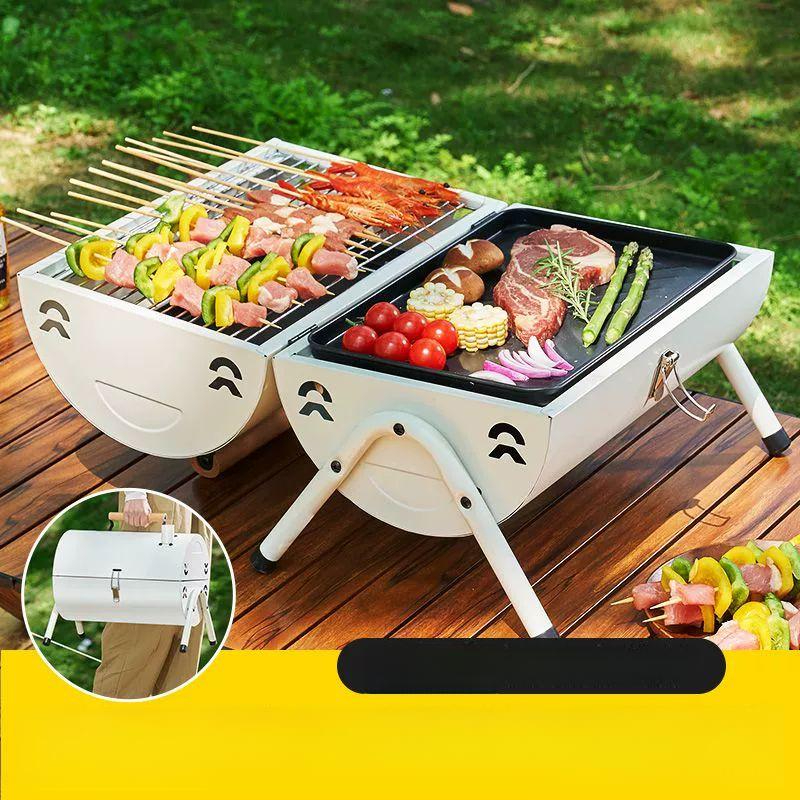 고기불판 화이트 훈제 바비큐 그릴 직화구이 미니석쇠 바베큐용품 베스트캠핑 휴대용 - 상세 이미지 2