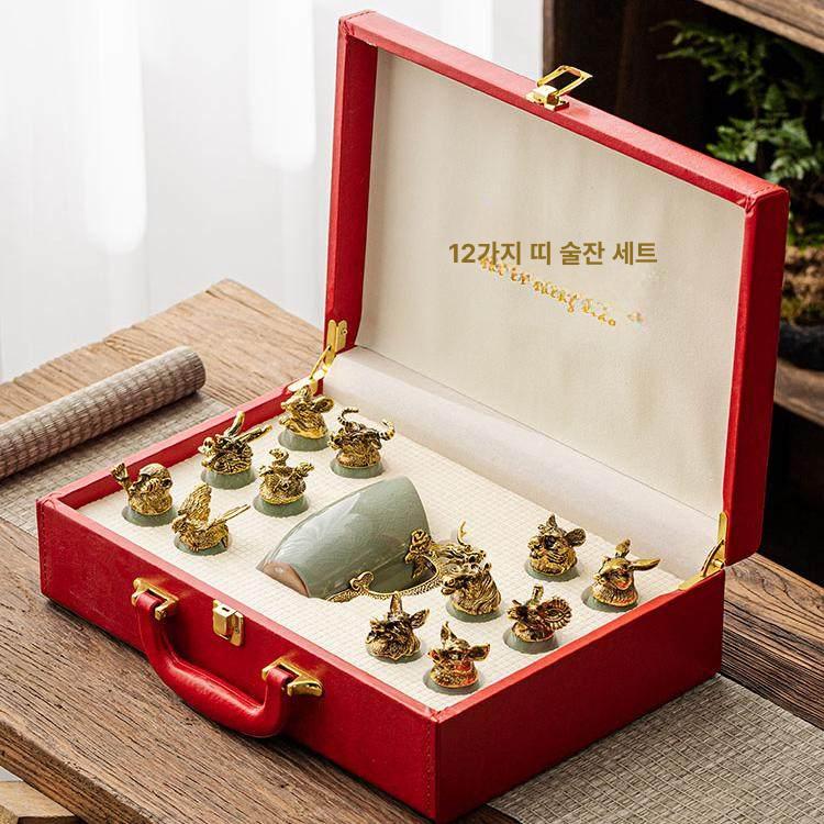 고량주잔 십이지신술잔세트 중국술잔 백주잔 전통주 선물 수정방 고급 - 상세 이미지 2