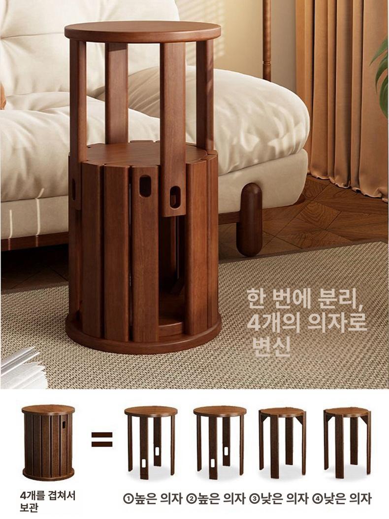 접이식의자 간이체어 원목체어 변형스툴 사각 포장마차 - 상세 이미지 2