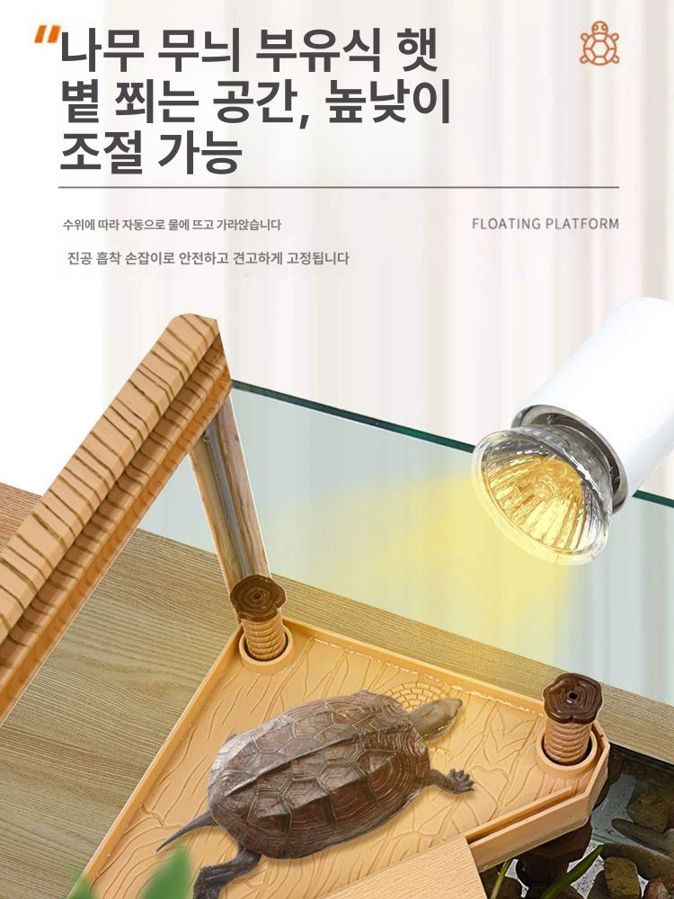 거북이 수조 수족관 풀세트 반수생 집 물고기 배수 투명 오픈형 분리 키우기 거북이수조 - 상세 이미지 4