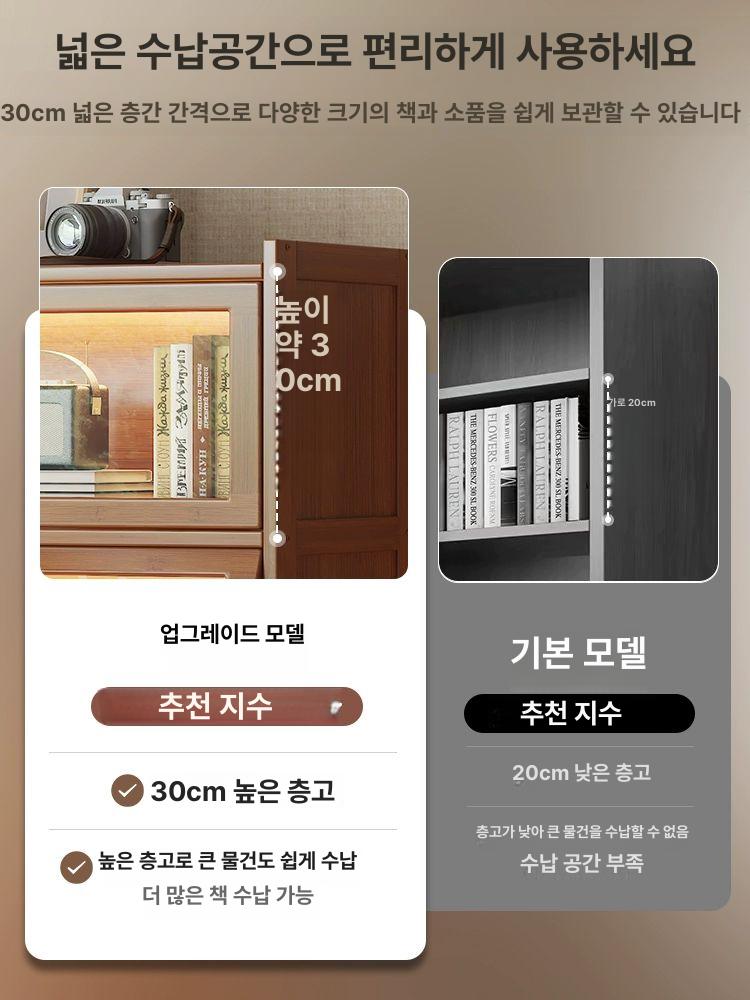 원목 그릇장 찬장 빈티지 부엌 미닫이 선반 장식장 우드 미니 그릇 홈카페 주방 진열장 - 상세 이미지 4