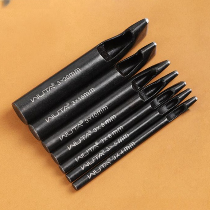 가죽 펀칭기 구멍뚫기 타원형 천공 시계 공예 펀치 가죽펀칭기 플랫 뚫기 핸드 필렛 커터 - 상품 이미지