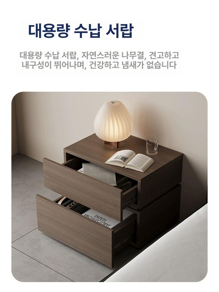 침대 협탁 틈새 엔틱 좁은 원목 조립식 침대옆 원목침대협탁 쇼파 침실 수납 다용도 수납장 - 상세 이미지 4