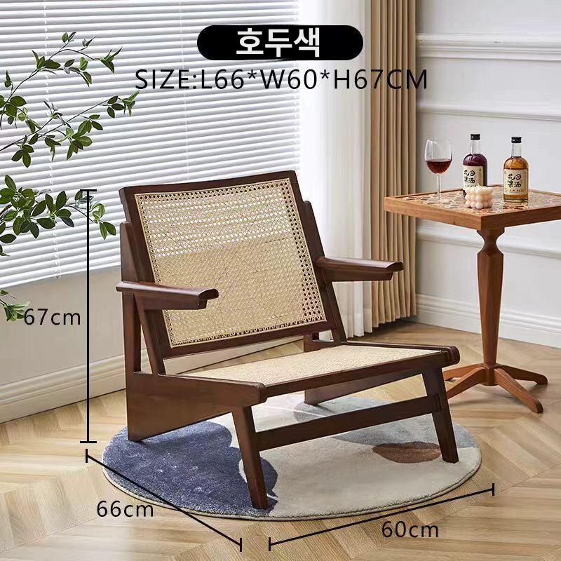 라운지 체어 원목 낮은 카페 북유럽 안락의자 휴식 낮은의자 원목색 우드 라운지체어 - 상세 이미지 5