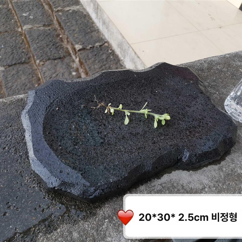 화산석 구이판 고기불판 바베큐 맥반석 돌판 대형 야외용 그릴팬 곱돌 - 상세 이미지 4
