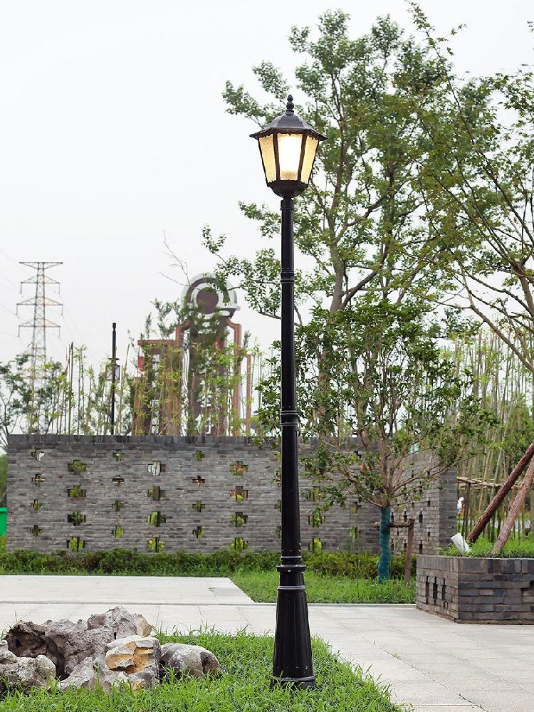 LED 태양열 전등 가로등 있는 야외 디밍 타이머 기능 기둥 높이 0.78m - 블랙+ (LED 전구 - 상세 이미지 4
