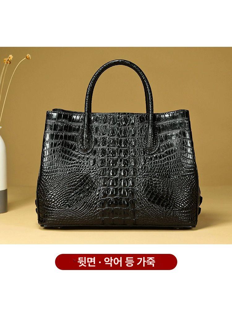 소가죽 여자서류가방 악어패턴 보험 가방 대용량 도트백 고급 - 상세 이미지 4