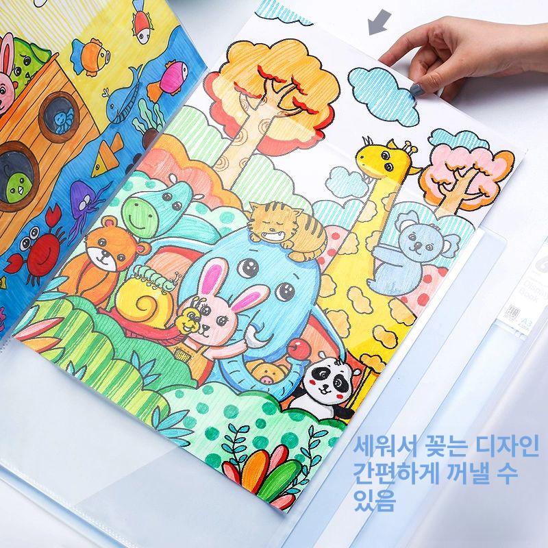 그림 보관함 수채화 화방 스케치 케이스 수납 나무 심플 화통 정리함 유화 도구 작품집 - 상세 이미지 4