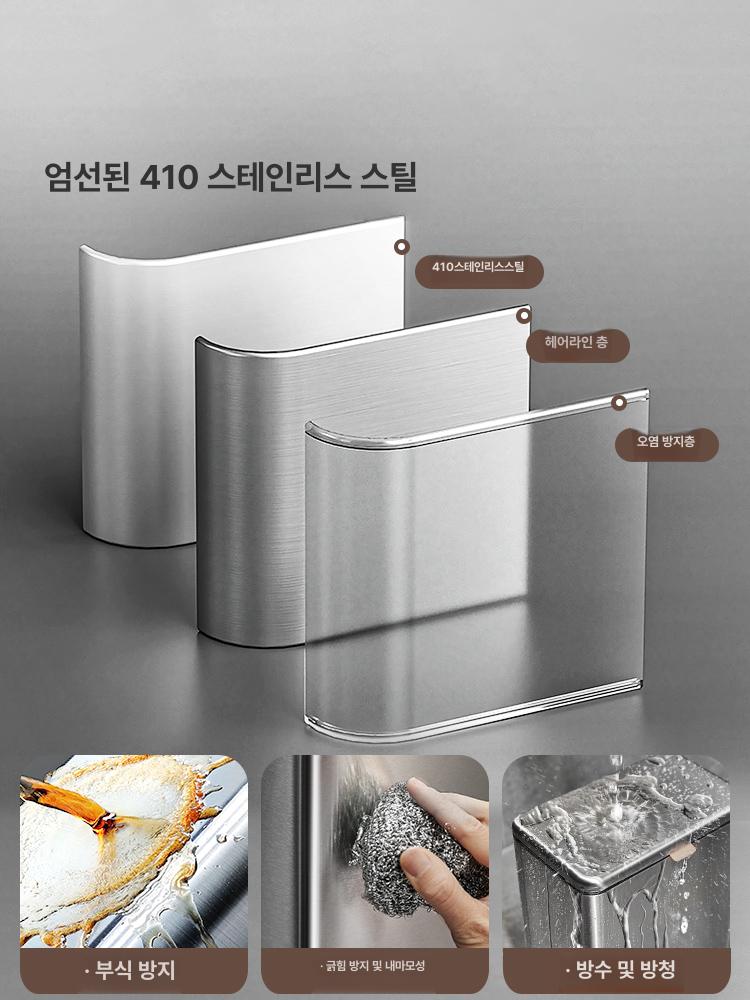 주방 음식물 쓰레기통 걸이 보관 벽걸이 거실 스텐 휴지통 - 상세 이미지 3