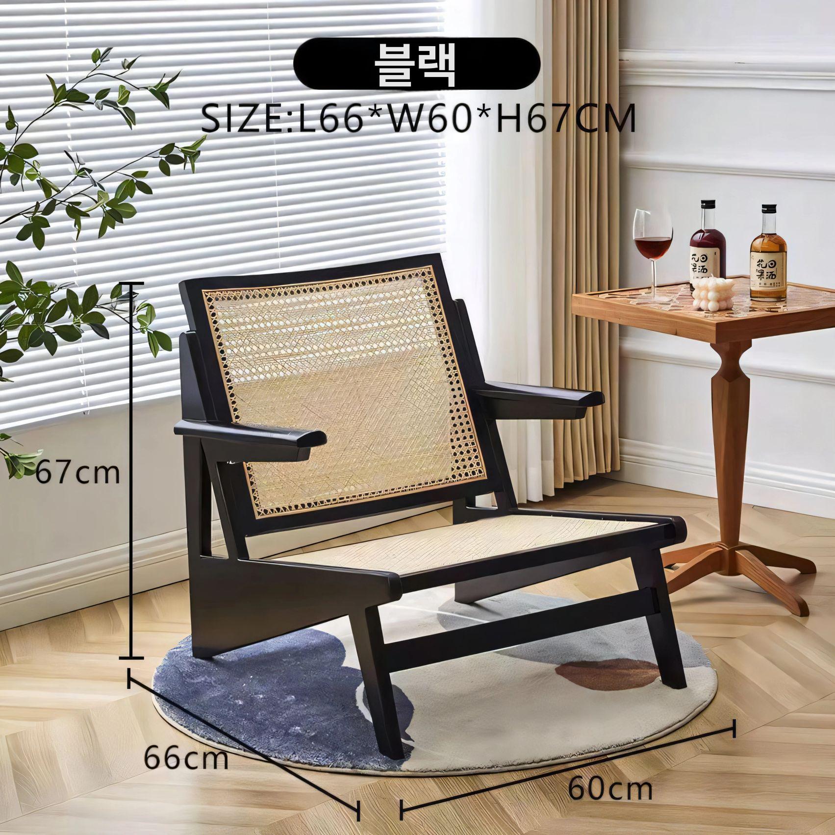 라운지 체어 원목 낮은 카페 북유럽 안락의자 휴식 낮은의자 원목색 우드 라운지체어 - 상세 이미지 4