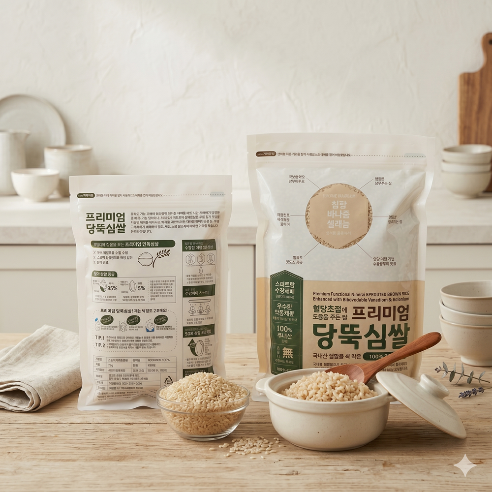 프리미엄 당뚝심쌀 1kg 혈당 지키미 (100% 발아현미) - 상품 이미지
