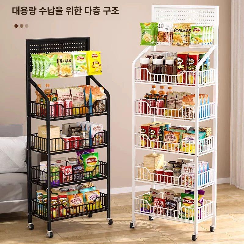 다층 이동식수납장 진열대 트롤리 약국 마트 편의점 랙 이동식트롤리 수납 - 상세 이미지 2