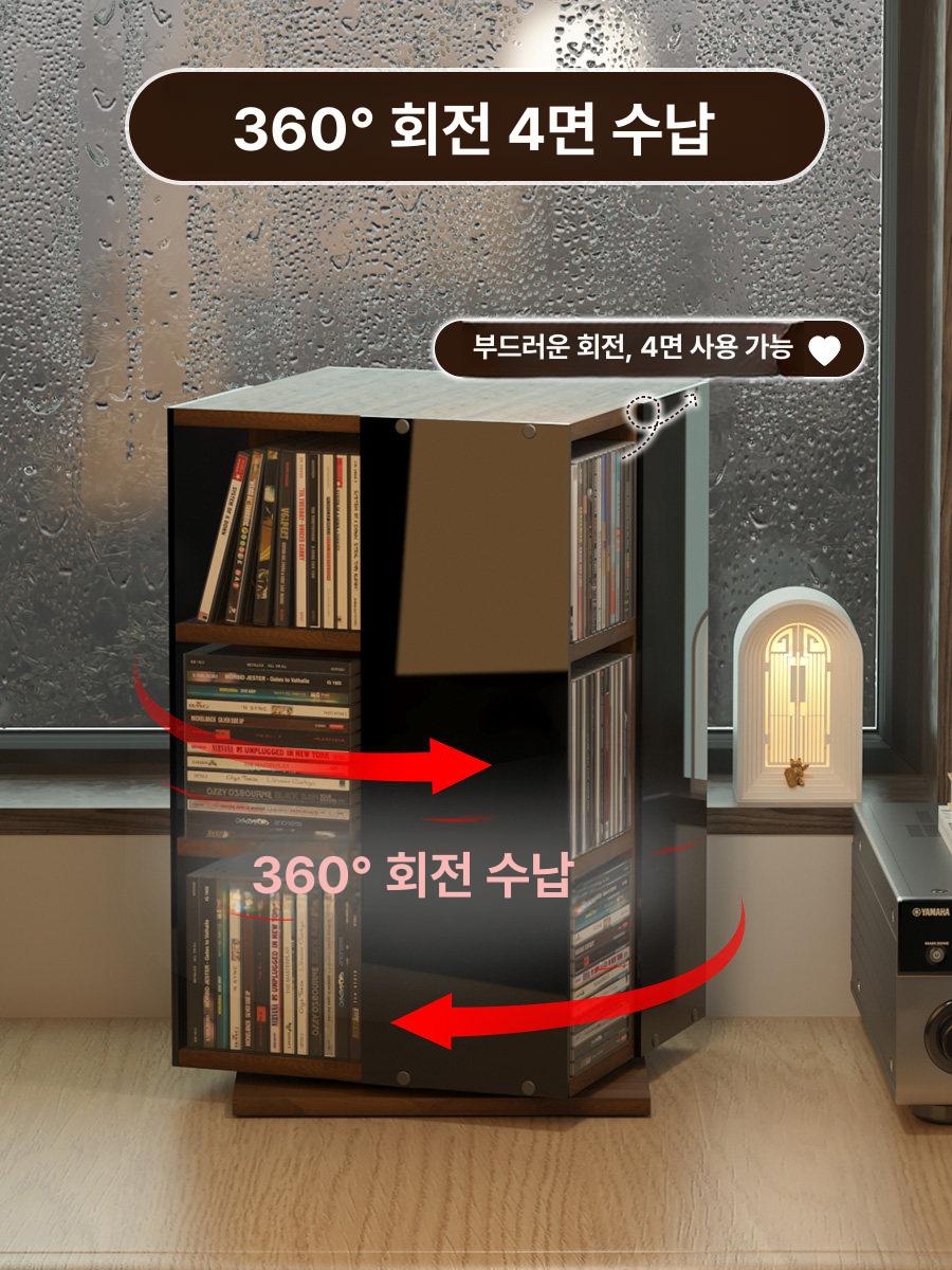 cd진열장 cd수납장 회전 cd장식장 dvd 투명 픽바이 턴테이블 시디장 - 상세 이미지 4