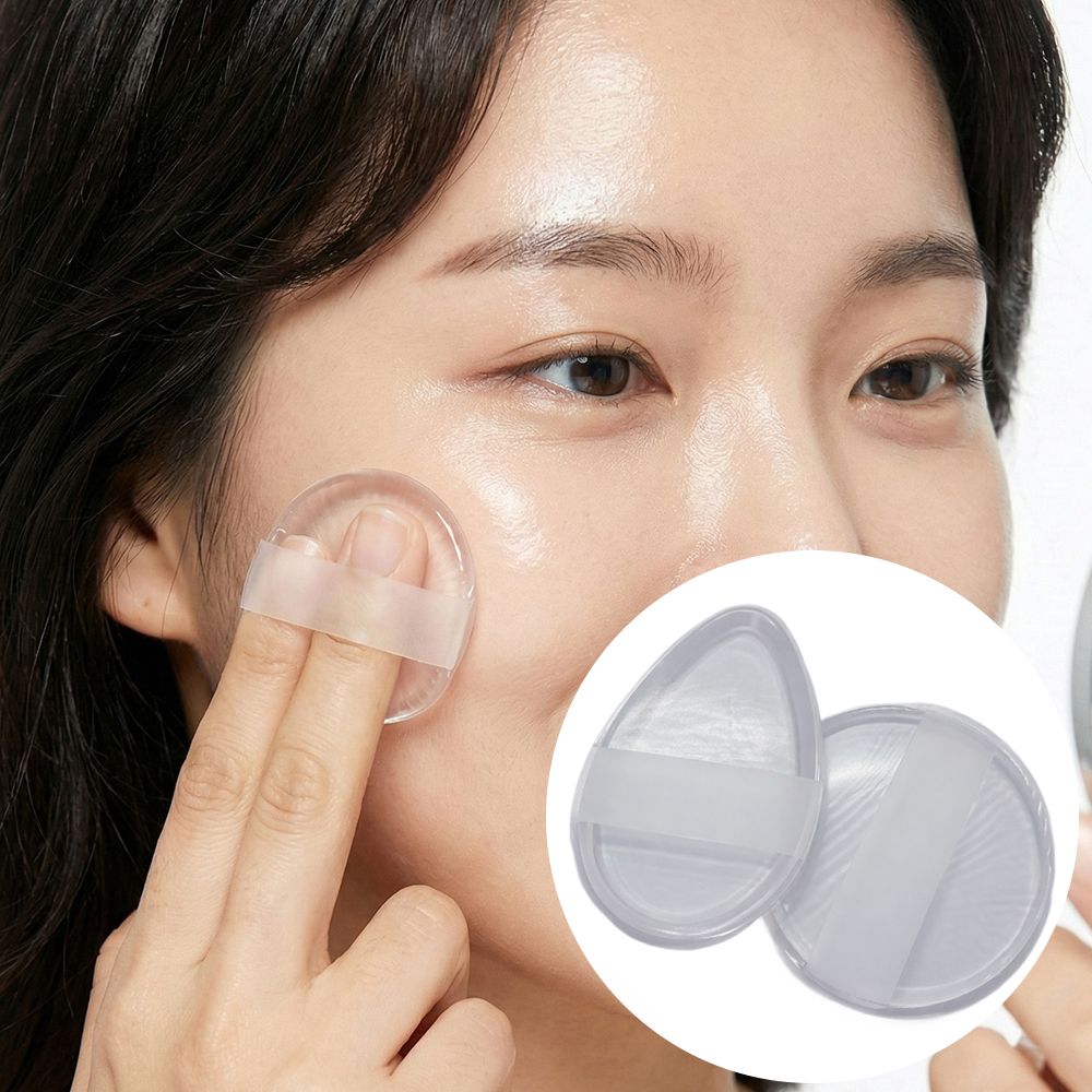 투명 퍼프 쿠션 파운데이션 팩트 블러셔 메이크업 스펀지 화장 솜 물방울 실리콘 - 상품 이미지