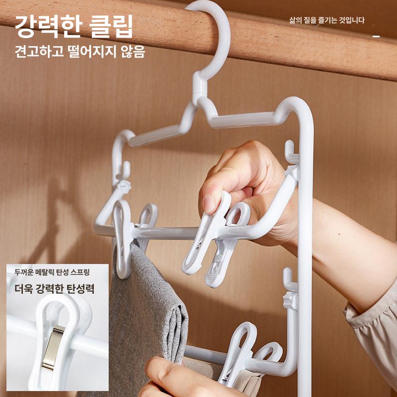 바지 걸이 집게 옷 정리대 치마 논슬립 멀티코팅 접이식 pvc 행거 - 상세 이미지 3