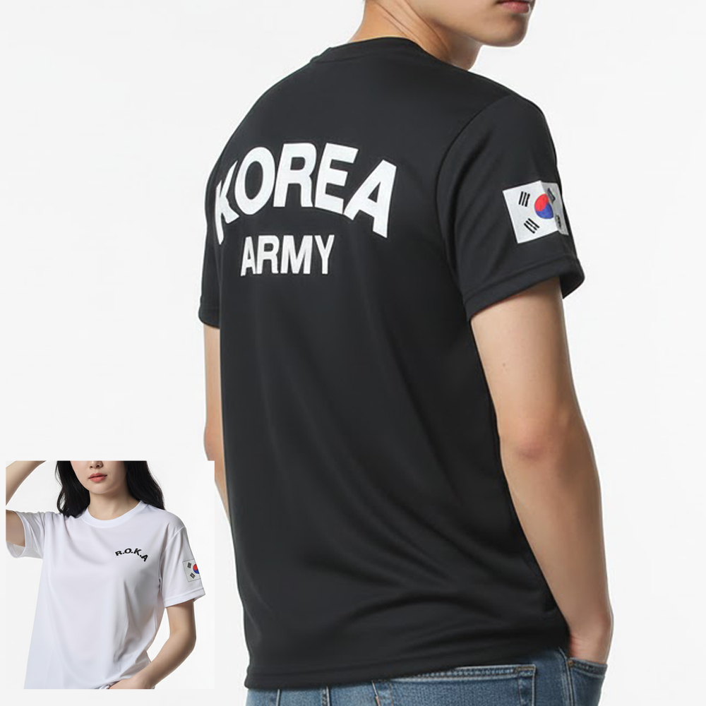 로카티 ROKA 반팔티 국내생산100% 군인 군대티셔츠 다 KOREA ARMY 아미 단체 반티 - 상품 이미지